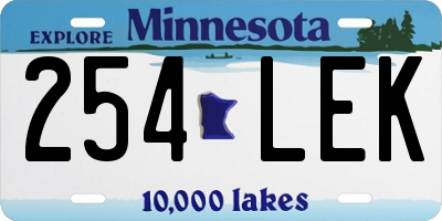 MN license plate 254LEK
