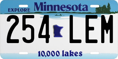 MN license plate 254LEM