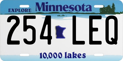 MN license plate 254LEQ