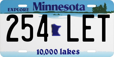 MN license plate 254LET