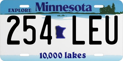 MN license plate 254LEU