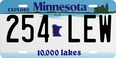MN license plate 254LEW