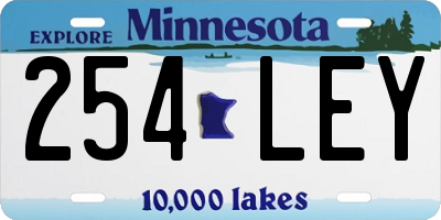 MN license plate 254LEY