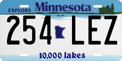 MN license plate 254LEZ