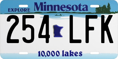 MN license plate 254LFK