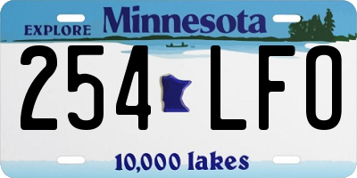 MN license plate 254LFO