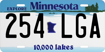 MN license plate 254LGA