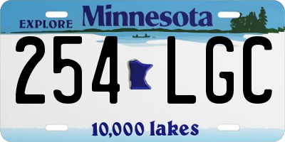 MN license plate 254LGC