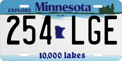 MN license plate 254LGE