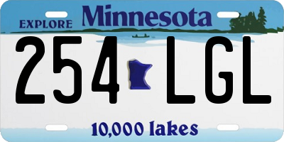 MN license plate 254LGL