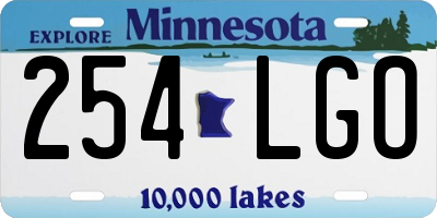 MN license plate 254LGO