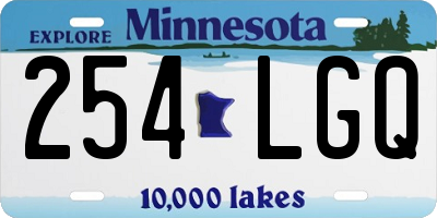 MN license plate 254LGQ