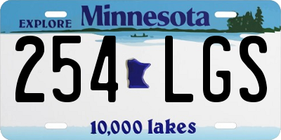 MN license plate 254LGS