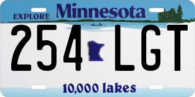 MN license plate 254LGT
