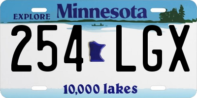 MN license plate 254LGX