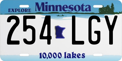 MN license plate 254LGY