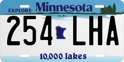 MN license plate 254LHA