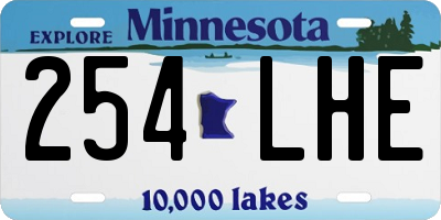 MN license plate 254LHE