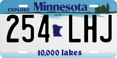 MN license plate 254LHJ