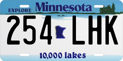 MN license plate 254LHK