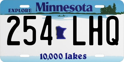 MN license plate 254LHQ