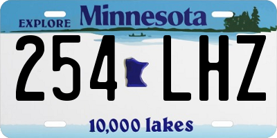 MN license plate 254LHZ