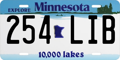 MN license plate 254LIB
