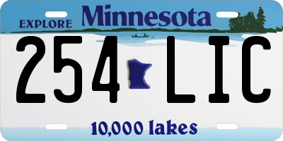 MN license plate 254LIC