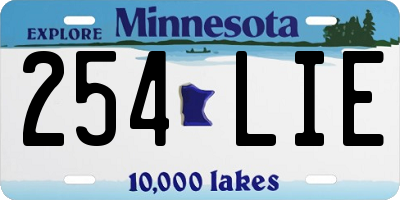 MN license plate 254LIE