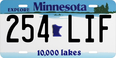 MN license plate 254LIF