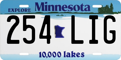 MN license plate 254LIG