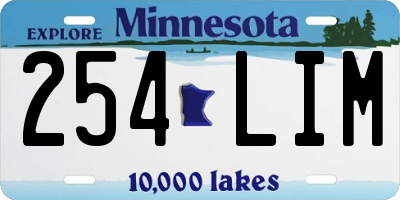 MN license plate 254LIM