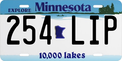 MN license plate 254LIP