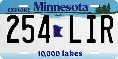 MN license plate 254LIR