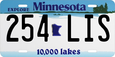 MN license plate 254LIS