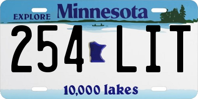 MN license plate 254LIT