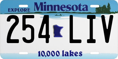 MN license plate 254LIV