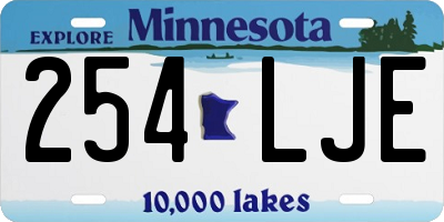 MN license plate 254LJE