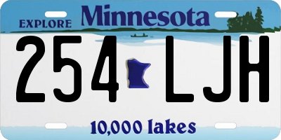 MN license plate 254LJH