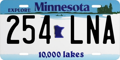 MN license plate 254LNA