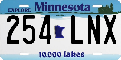 MN license plate 254LNX
