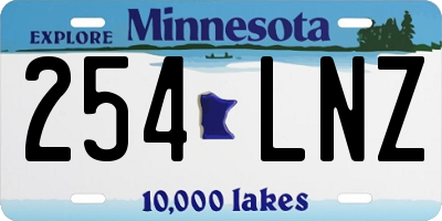 MN license plate 254LNZ