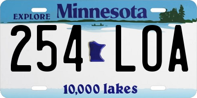 MN license plate 254LOA