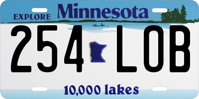 MN license plate 254LOB