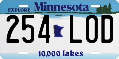 MN license plate 254LOD