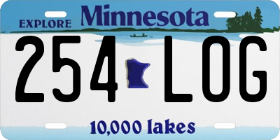MN license plate 254LOG