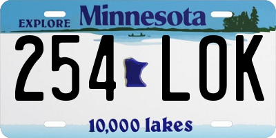 MN license plate 254LOK