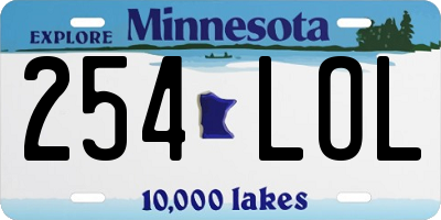 MN license plate 254LOL