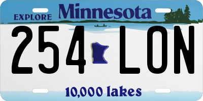 MN license plate 254LON
