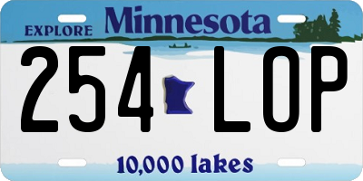 MN license plate 254LOP
